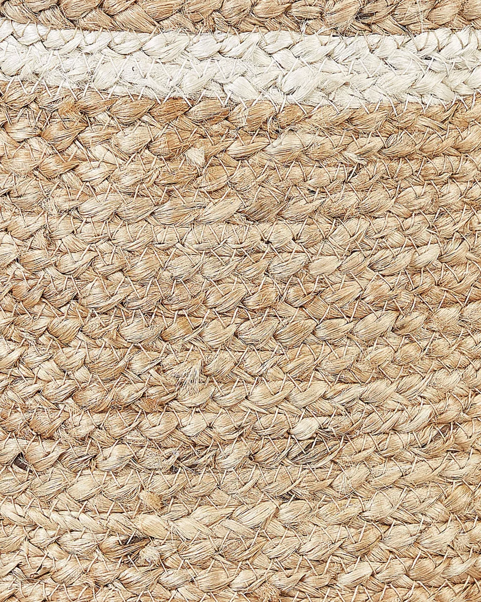 Conjunto De 3 Cestos Em Juta Natural E Creme Zhob
