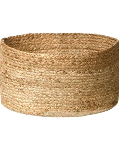 Conjunto De 3 Cestos Em Juta Natural E Creme Ranwal