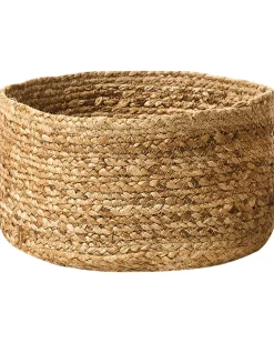 Conjunto De 3 Cestos Em Juta Natural E Creme Ranwal