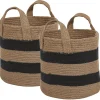 Conjunto De 2 Cestos Em Juta Creme E Preta Gerede