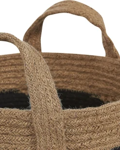 Conjunto De 2 Cestos Em Juta Creme E Preta Gerede