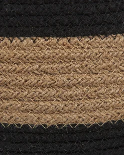 Conjunto De 2 Cestos Em Juta Creme E Preta Gerede