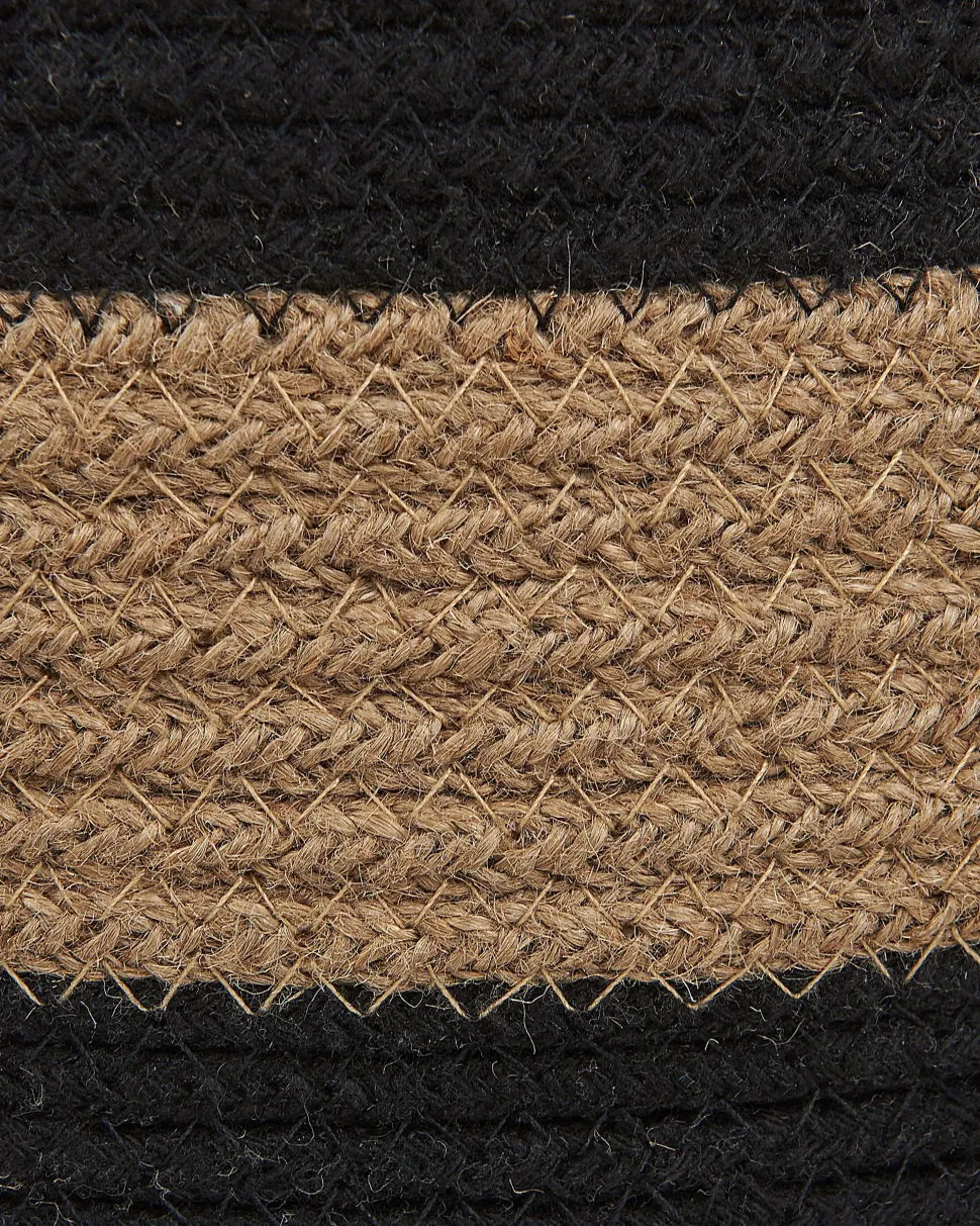 Conjunto De 2 Cestos Em Juta Creme E Preta Gerede