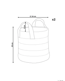 Conjunto De 2 Cestos Em Juta Creme E Preta Gerede