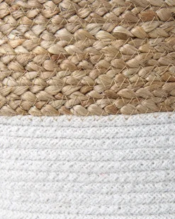 Conjunto De 2 Cestos Em Juta Branca E Creme Gajar