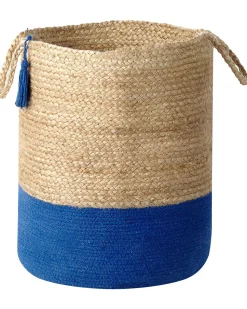 Conjunto De 2 Cestos Em Juta Azul Marinho E Creme Gajar