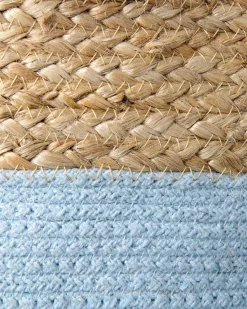 Conjunto De 2 Cestos Em Juta Branca E Azul Gajar