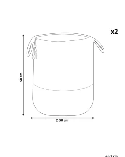 Conjunto De 2 Cestos Em Juta Branca E Azul Gajar