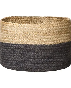 Conjunto De 3 Cestos Em Juta Natural E Preta Kahu