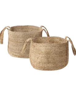 Conjunto De 2 Cestos Em Juta Natural Kornak