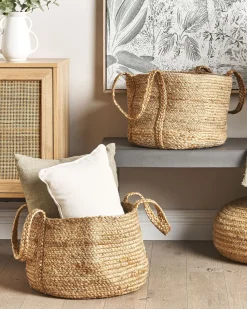 Conjunto De 2 Cestos Em Juta Natural Kornak