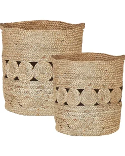 Conjunto De 2 Cestos Em Juta Natural Alang