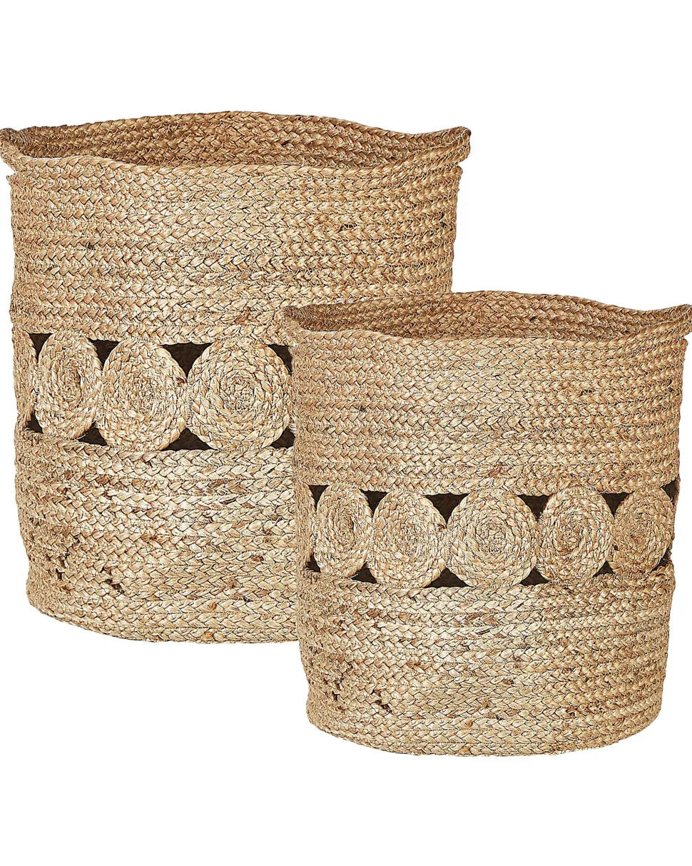 Conjunto De 2 Cestos Em Juta Natural Alang