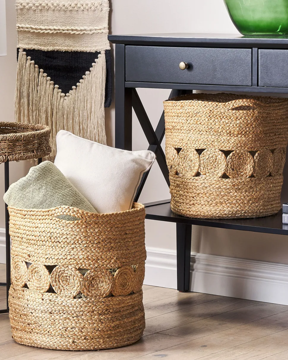 Conjunto De 2 Cestos Em Juta Natural Alang