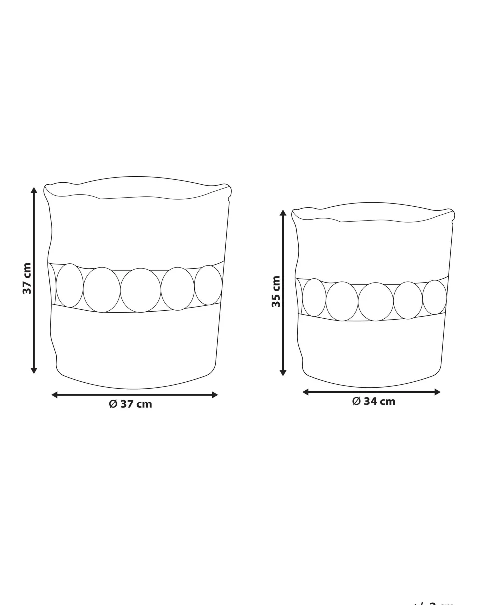 Conjunto De 2 Cestos Em Juta Natural Alang