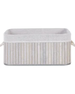 Conjunto De 5 Cestos Em Madeira De Bambu Cinzenta Talpe