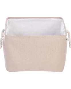 Conjunto De 3 Cestos Em Tecido De Poliester Creme E Cinzento Darqab