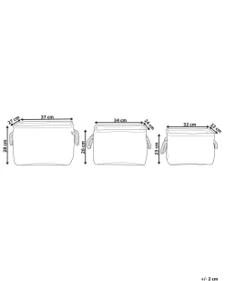 Conjunto De 3 Cestos Em Tecido De Poliester Creme E Cinzento Darqab