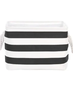 Conjunto De 3 Cestos Em Tecido De Poliester Preto E Branco Darqab