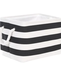 Conjunto De 3 Cestos Em Tecido De Poliester Preto E Branco Darqab