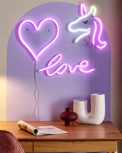 Conjunto De 3 Decoracoes Em Led Neon Rosa Susie