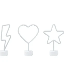 Conjunto De 3 Decoracoes Em Led Neon Multicolor Floretta