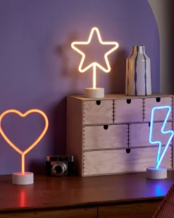 Conjunto De 3 Decoracoes Em Led Neon Multicolor Floretta