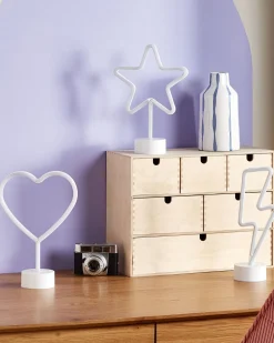 Conjunto De 3 Decoracoes Em Led Neon Multicolor Floretta