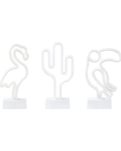 Conjunto De 3 Decoracoes Em Led Neon Multicolor Mabel