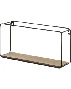 Conjunto De 4 Estantes De Parede Pretas E Castanhas Claras Brito