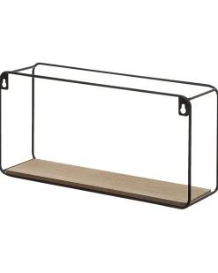 Conjunto De 4 Estantes De Parede Pretas E Castanhas Claras Brito