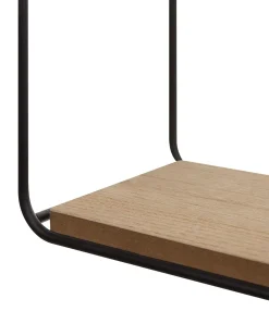 Conjunto De 4 Estantes De Parede Pretas E Castanhas Claras Brito