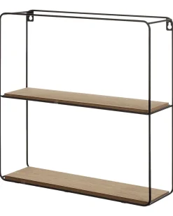 Conjunto De 4 Estantes De Parede Pretas E Castanhas Claras Brito