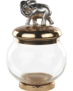 Conjunto De 2 Frascos Decorativas Em Dourado E Prateado Laki