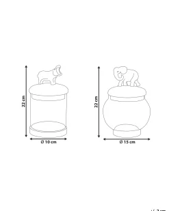 Conjunto De 2 Frascos Decorativas Em Dourado E Prateado Laki