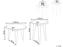 Conjunto De 2 Mesas De Apoio Em Madeira De Mango Verde Ekamba