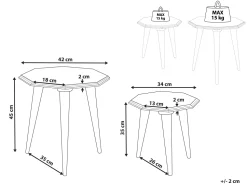 Conjunto De 2 Mesas De Apoio Em Madeira De Mango Azul Kanri