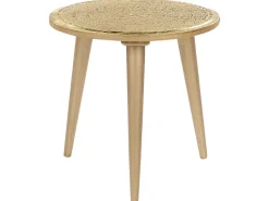 Conjunto De 2 Mesas De Apoio Em Madeira De Mango Dourada Narra