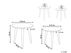 Conjunto De 2 Mesas De Apoio Em Madeira De Mango Dourada Narra