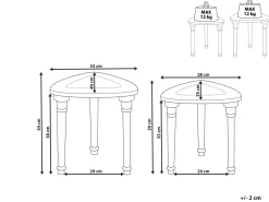 Conjunto De 2 Mesas De Apoio Em Madeira Clara De Mango Saora