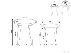 Conjunto De 2 Mesas De Apoio Em Madeira De Mango Verde Clara Maharo