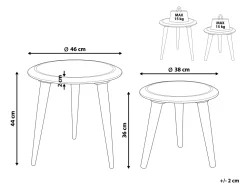 Conjunto De 2 Mesas De Apoio Em Madeira Escura De Mango Turua