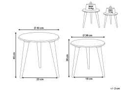 Conjunto De 2 Mesas De Apoio Em Madeira Branca Adro