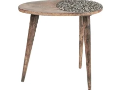 Conjunto De 2 Mesas De Apoio Em Madeira Escura De Mango Khetua