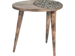 Conjunto De 2 Mesas De Apoio Em Madeira Escura De Mango Khetua