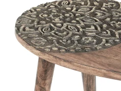 Conjunto De 2 Mesas De Apoio Em Madeira Escura De Mango Khetua