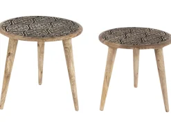 Conjunto De 2 Mesas De Apoio Em Madeira Clara De Mango Sharma