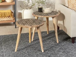 Conjunto De 2 Mesas De Apoio Em Madeira Clara De Mango Sharma