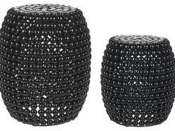 Conjunto De 2 Mesas De Apoio Pretas Uhana