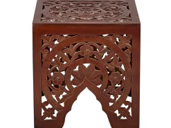 Conjunto De 2 Mesas De Apoio Em Madeira Escura Shukur